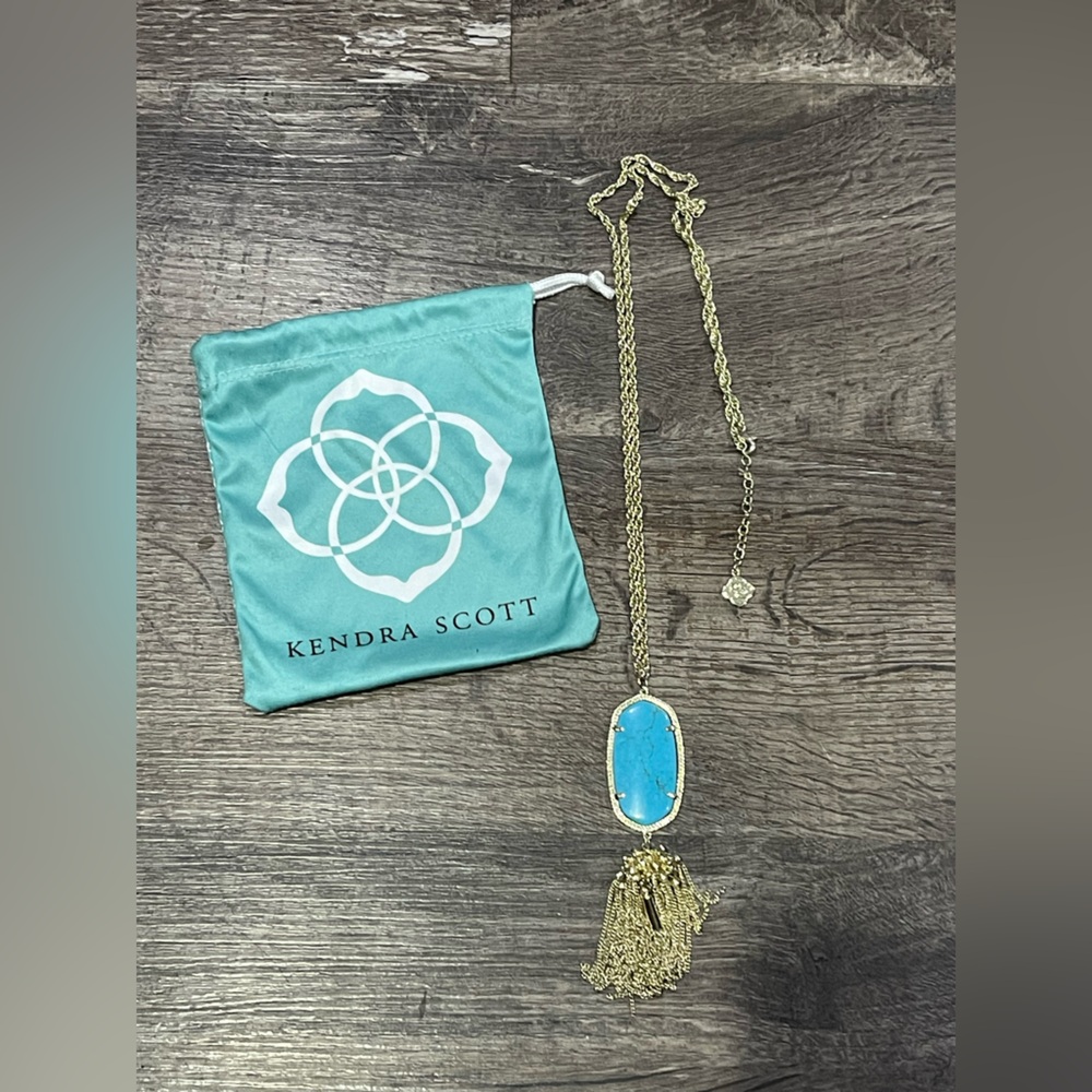 Kendra Scott Gold Necklace with Turquoise Pendant